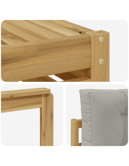 Set di divani da esterno 5 pcs Bianco e Grigio Chiaro