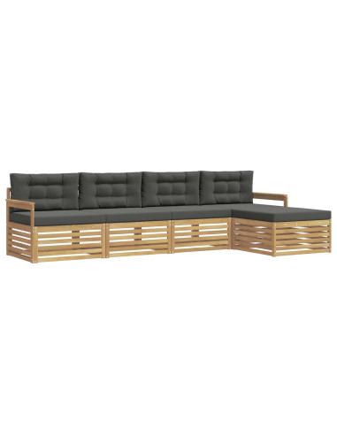 Set di divani da esterno 5 pcs Bianco e Antracite Poliestere