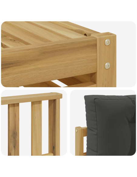 Set di divani da esterno 5 pcs Bianco e Antracite Poliestere