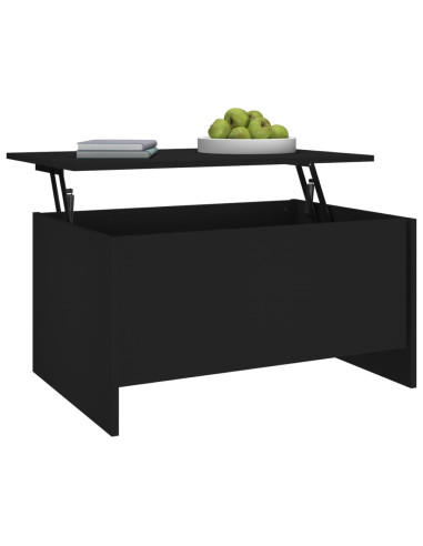 Tavolino da Salotto Nero 80x55,5x41,5 cm in Legno Multistrato