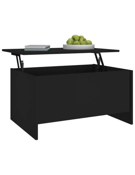 Tavolino da Salotto Nero 80x55,5x41,5 cm in Legno Multistrato