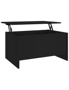 Tavolino da Salotto Nero 80x55,5x41,5 cm in Legno Multistrato 2