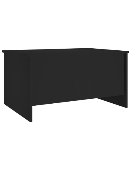 Tavolino da Salotto Nero 80x55,5x41,5 cm in Legno Multistrato