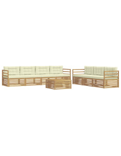 Set di divani da esterno 8 pcs Bianco e Crema 79 x 79 x 37 cm 2