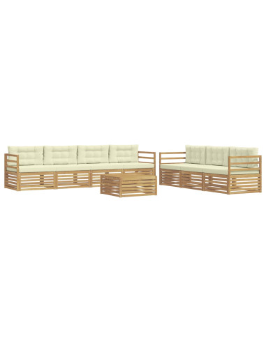 Set di divani da esterno 8 pcs Bianco e Crema 79 x 79 x 37 cm