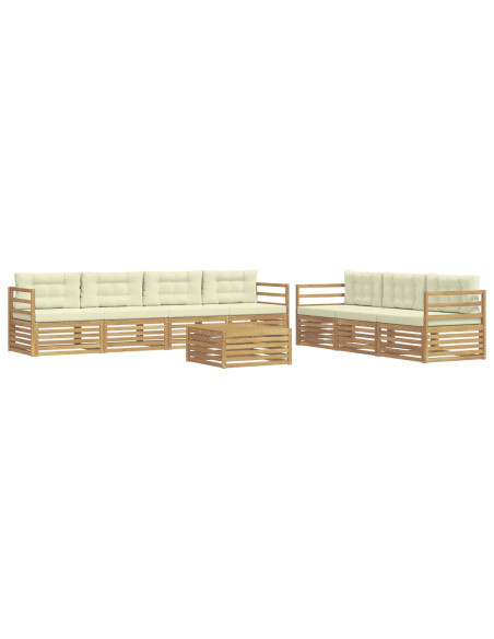 Set di divani da esterno 8 pcs Bianco e Crema 79 x 79 x 37 cm