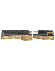 Set di divani da esterno 8 pcs Bianco e Antracite 2