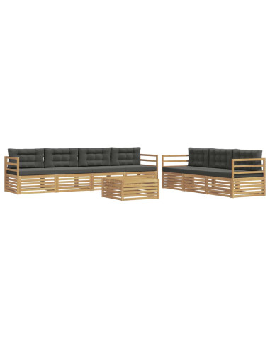 Set di divani da esterno 8 pcs Bianco e Antracite