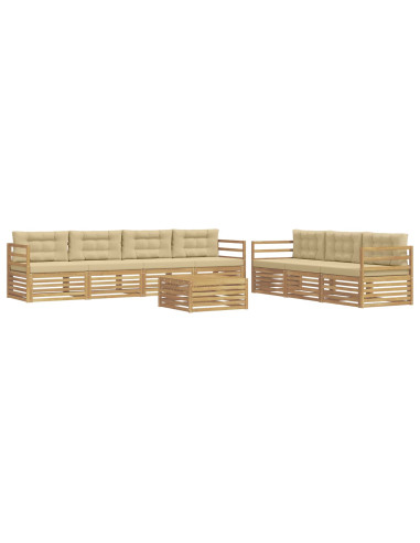 Set di divani da esterno 8 pcs Bianco e Beige 79 x 79 x 37 cm