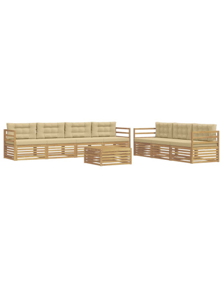Set di divani da esterno 8 pcs Bianco e Beige 79 x 79 x 37 cm
