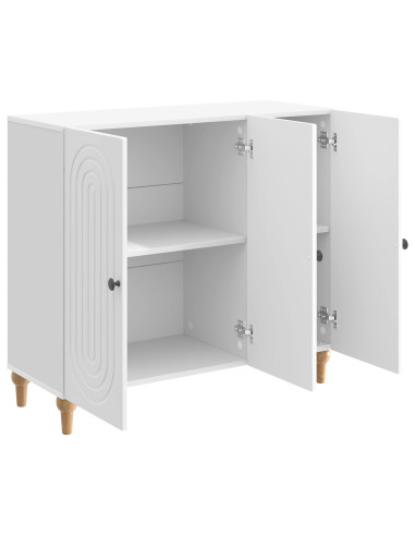 Credenza Bianco Lucido 89 x 34,5 x 80 cm Legno ingegnerizzato