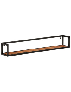 Mensole Parete 2 pz 110x17x17cm Legno Massello Acacia e Ferro