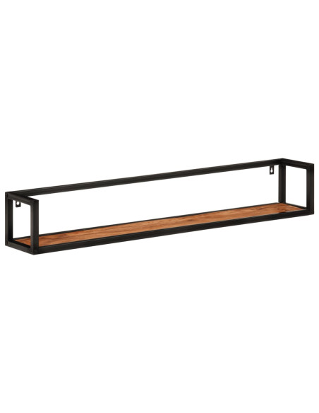 Mensole Parete 2 pz 110x17x17cm Legno Massello Acacia e Ferro