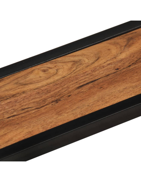 Mensole Parete 2 pz 110x17x17cm Legno Massello Acacia e Ferro