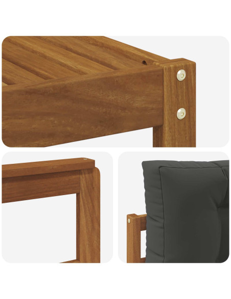 Set di divani da esterno con cuscino 5 pcs Naturale e Antracite