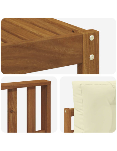 Set di divani da esterno con cuscino 5 pcs Naturale e Crema