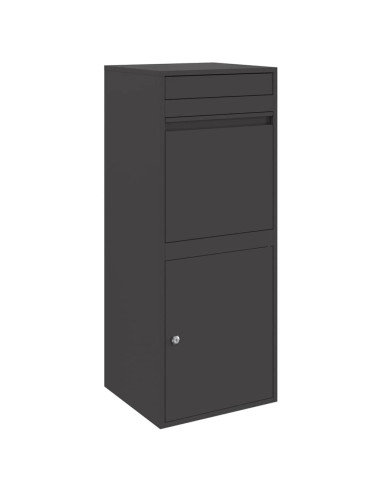 Cassetta per pacchi con porta Nero 41 x 38 x 103 cm Acciaio