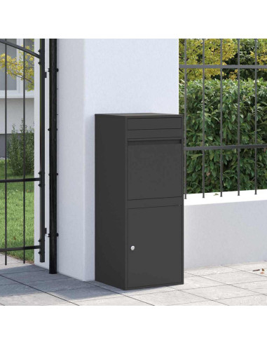 Cassetta per pacchi con porta Nero 41 x 38 x 103 cm Acciaio