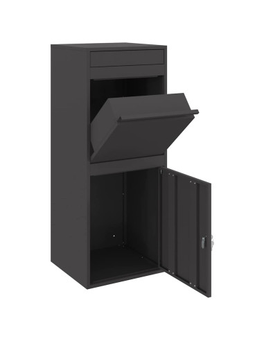 Cassetta per pacchi con porta Nero 41 x 38 x 103 cm Acciaio