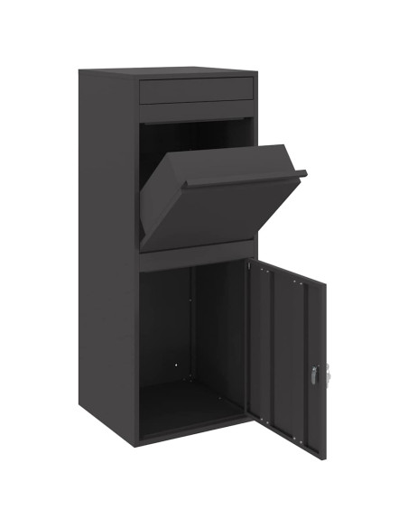 Cassetta per pacchi con porta Nero 41 x 38 x 103 cm Acciaio