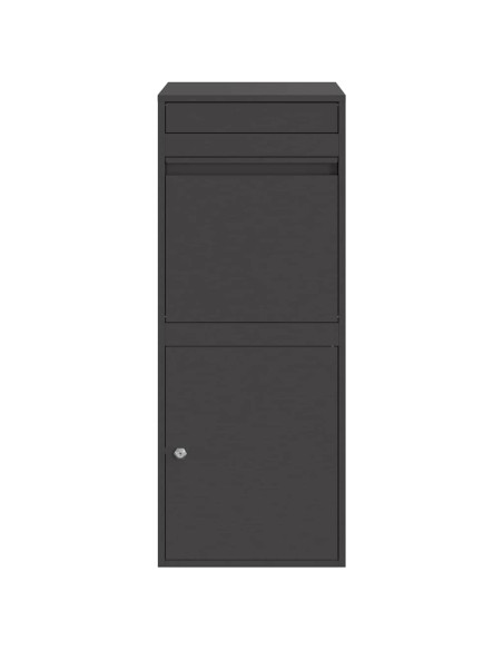 Cassetta per pacchi con porta Nero 41 x 38 x 103 cm Acciaio