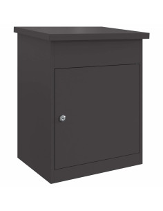 Cassetta per pacchi con porta Nero 47.5 x 38 x 59 cm Acciaio 2