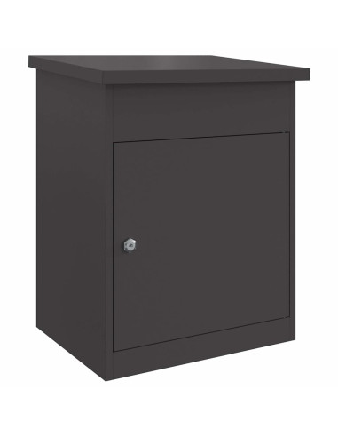 Cassetta per pacchi con porta Nero 47.5 x 38 x 59 cm Acciaio
