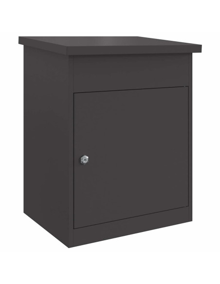Cassetta per pacchi con porta Nero 47.5 x 38 x 59 cm Acciaio