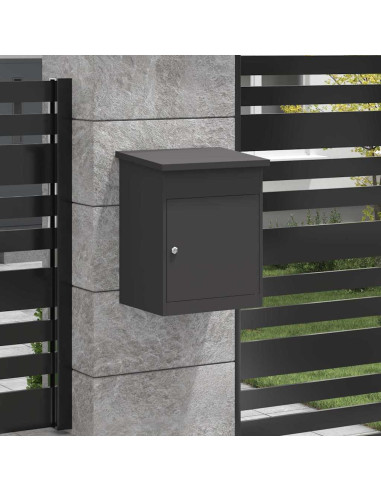 Cassetta per pacchi con porta Nero 47.5 x 38 x 59 cm Acciaio