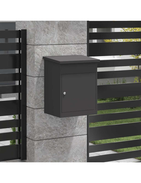 Cassetta per pacchi con porta Nero 47.5 x 38 x 59 cm Acciaio