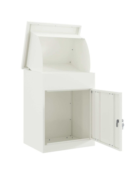 Cassetta per pacchi con porta Bianco 47.5 x 38 x 59 cm Acciaio