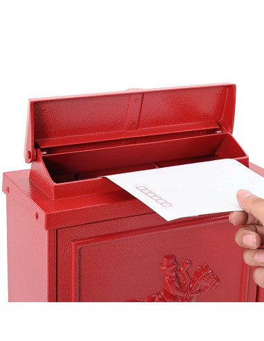Cassetta Postale da Muro con porta Rosso 29 x 13 x 41 cm
