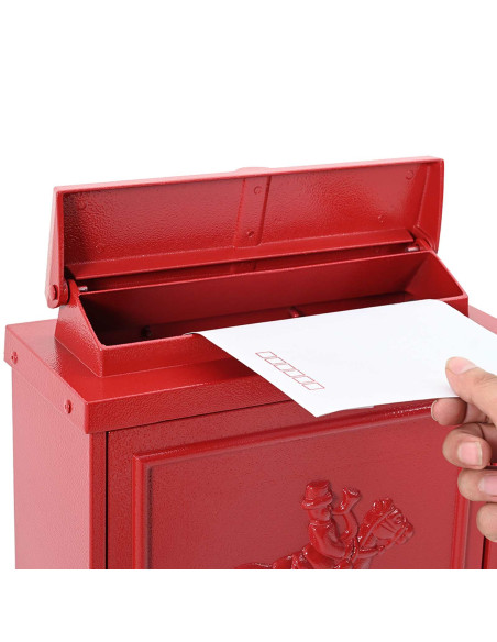 Cassetta Postale da Muro con porta Rosso 29 x 13 x 41 cm