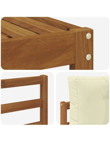 Set di divani da esterno con cuscino 6 pcs Naturale e Crema