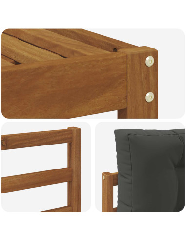 Set di divani da esterno con cuscino 6 pcs Naturale e Antracite