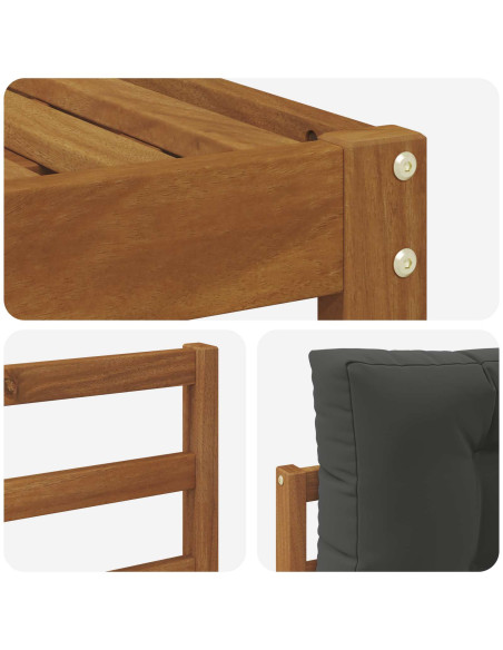 Set di divani da esterno con cuscino 6 pcs Naturale e Antracite