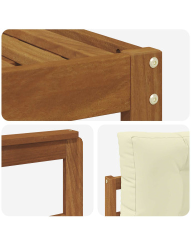 Set di divani da esterno con cuscino 6 pcs Naturale e Crema
