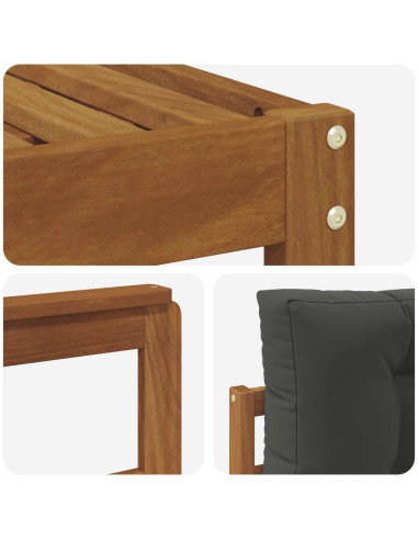 Set di divani da esterno con cuscino 6 pcs Naturale e Antracite