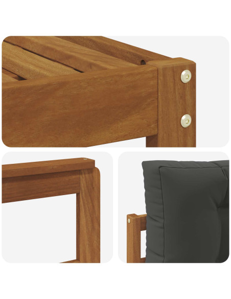 Set di divani da esterno con cuscino 6 pcs Naturale e Antracite