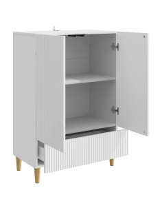Credenza Bianco Lucido 66 x 34,5 x 95 cm Legno ingegnerizzato 2