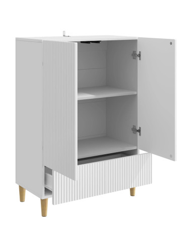 Credenza Bianco Lucido 66 x 34,5 x 95 cm Legno ingegnerizzato