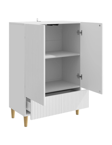 Credenza Bianco Lucido 66 x 34,5 x 95 cm Legno ingegnerizzato