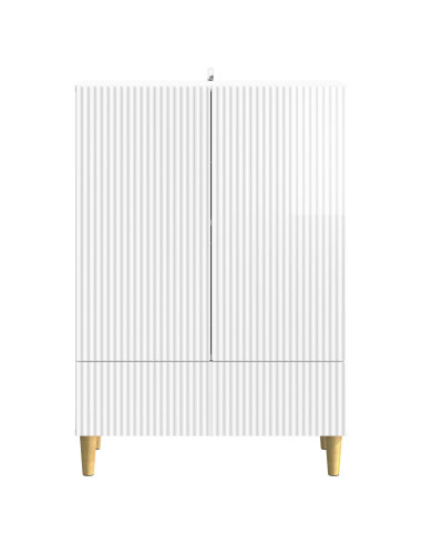 Credenza Bianco Lucido 66 x 34,5 x 95 cm Legno ingegnerizzato