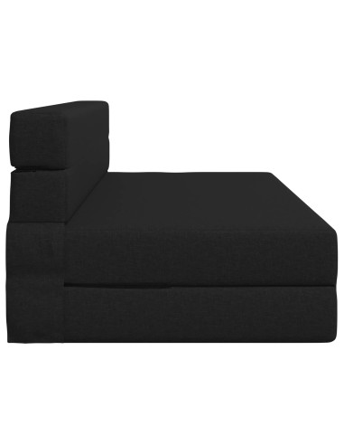 Divano Letto Pieghevole Nero 203 x 152 x 15 cm Tessuto