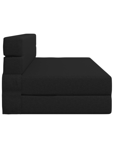 Divano Letto Pieghevole Nero 203 x 152 x 15 cm Tessuto
