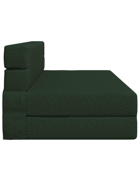 Divano Letto Pieghevole Verde Scuro 203 x 152 x 15 cm Tessuto