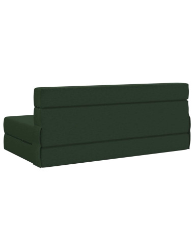 Divano Letto Pieghevole Verde Scuro 203 x 152 x 15 cm Tessuto