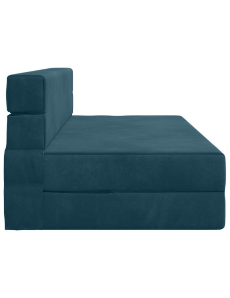 Divano Letto Pieghevole Blu 203 x 152 x 15 cm Velluto