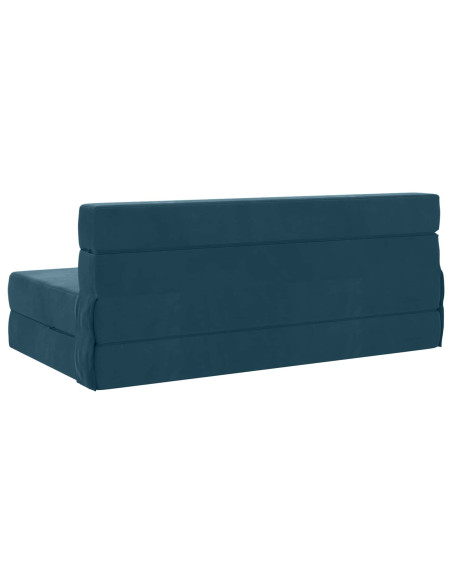 Divano Letto Pieghevole Blu 203 x 152 x 15 cm Velluto