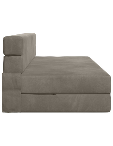 Divano Letto Pieghevole Grigio chiaro 203 x 152 x 15 cm Velluto